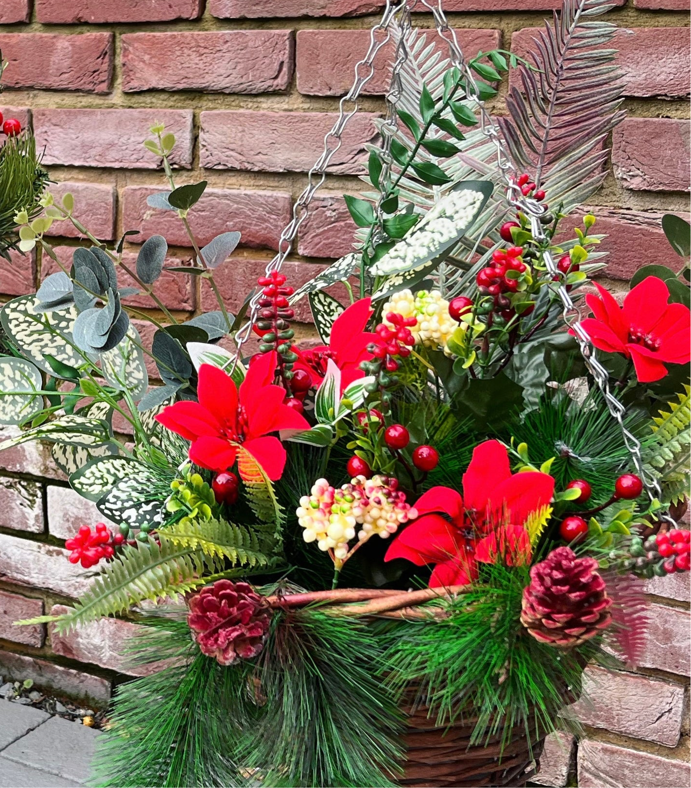 Christmas hanging basket