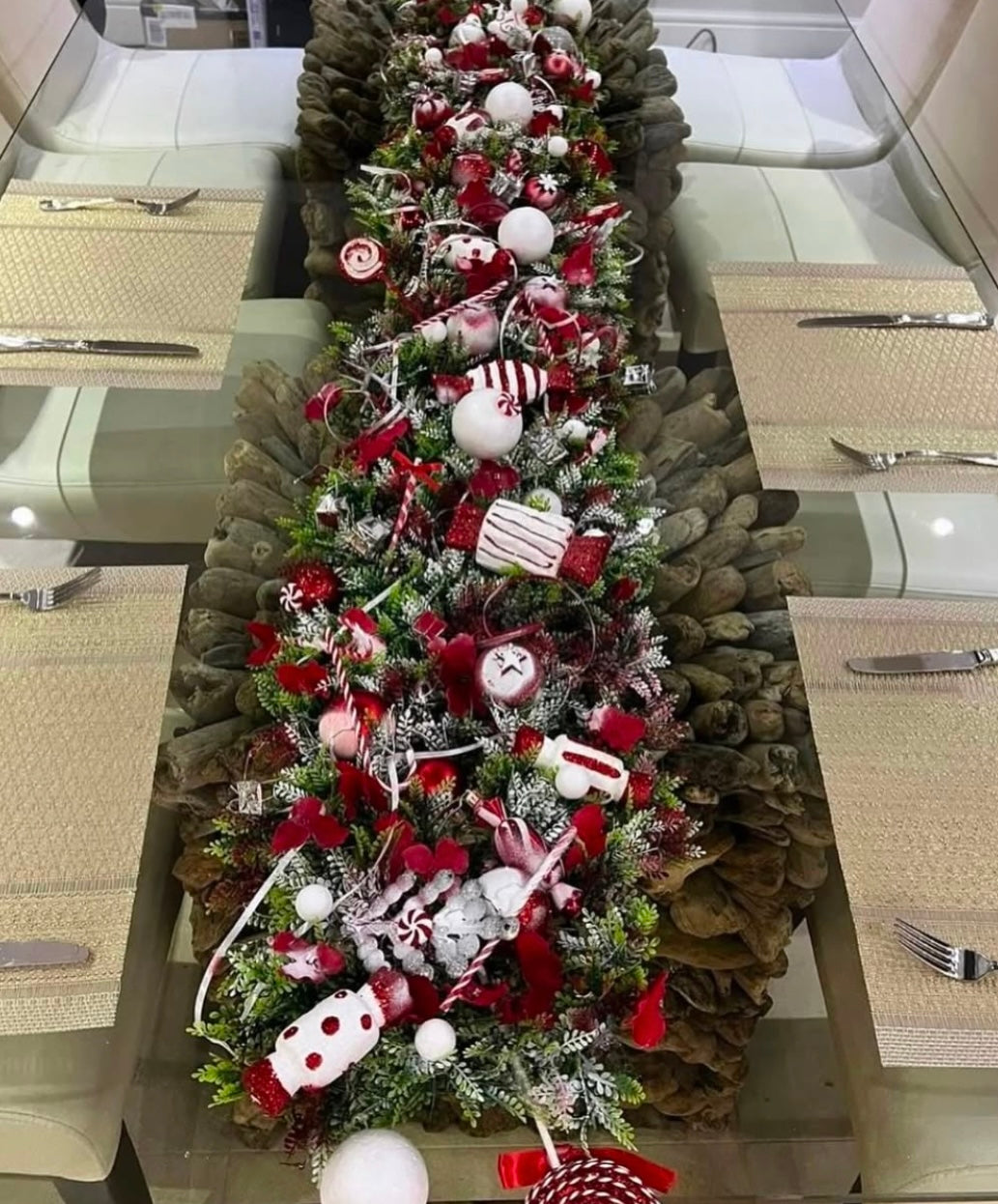 Christmas Flower runners/garlands
