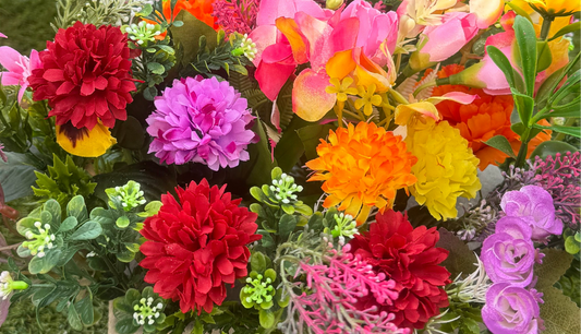 Grave vase with Luxury Artificial Flowers