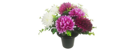 Cemetery pot with Luxury Artificial Flowers