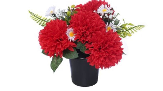 Cemetery pot with Luxury Artificial Flowers