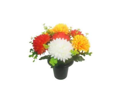 Cemetery pot with Luxury Artificial Flowers