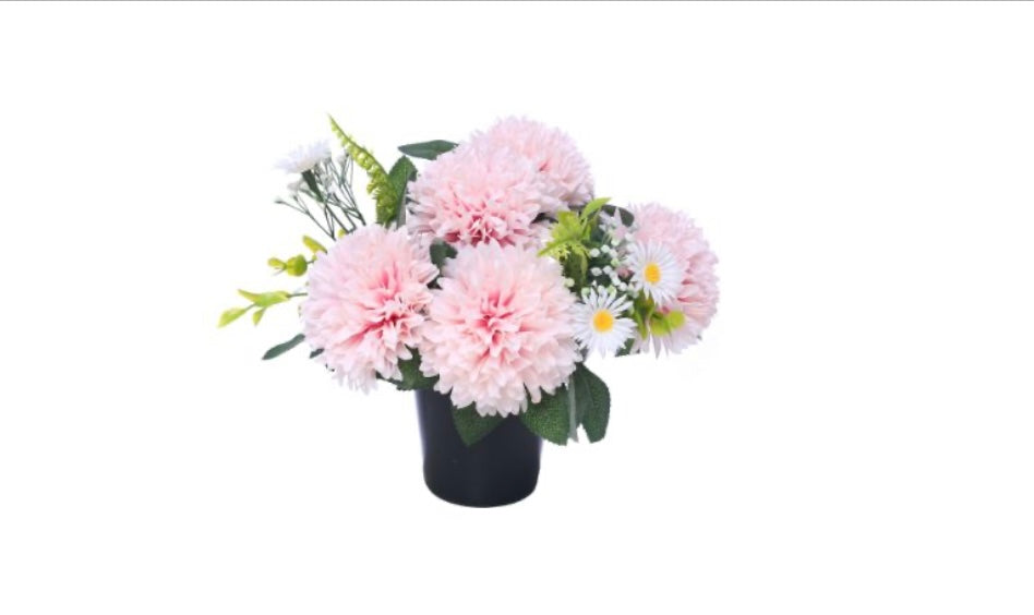 Cemetery pot with Luxury Artificial Flowers