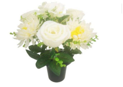 Cemetery pot with Luxury Artificial Flowers