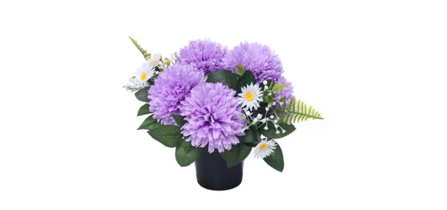 Cemetery pot with Luxury Artificial Flowers