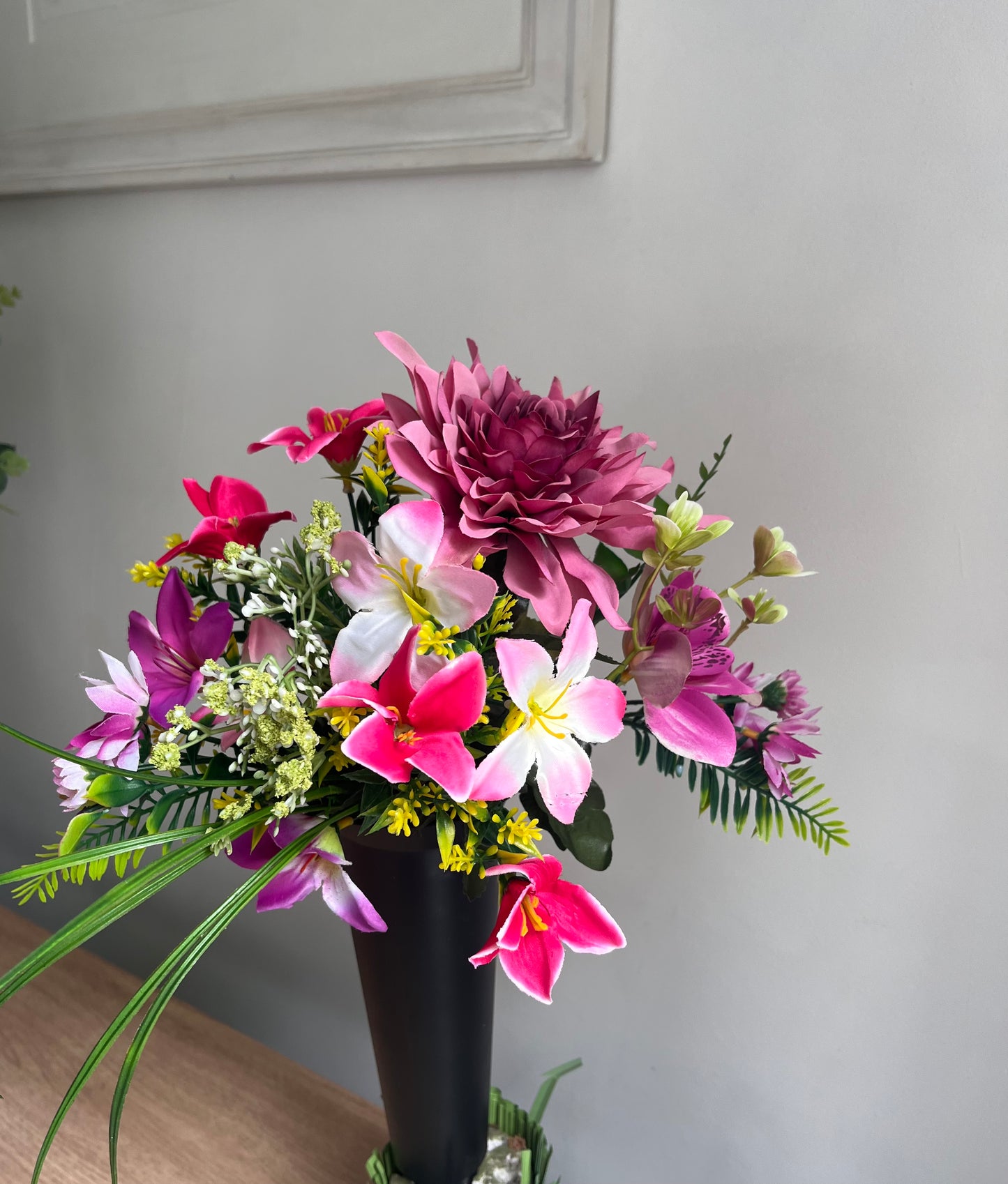 Grave vase with Luxury Artificial Flowers