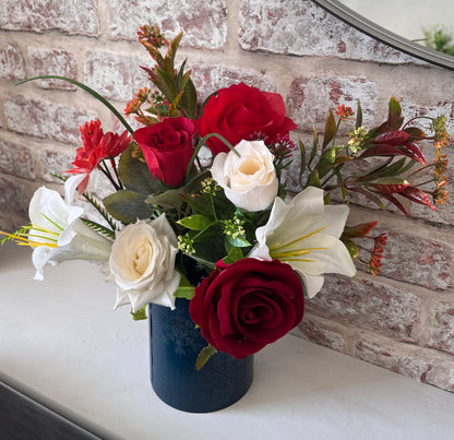 Grave vase with Luxury Artificial Flowers