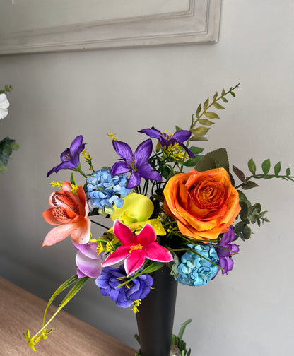 Grave vase with Luxury Artificial Flowers