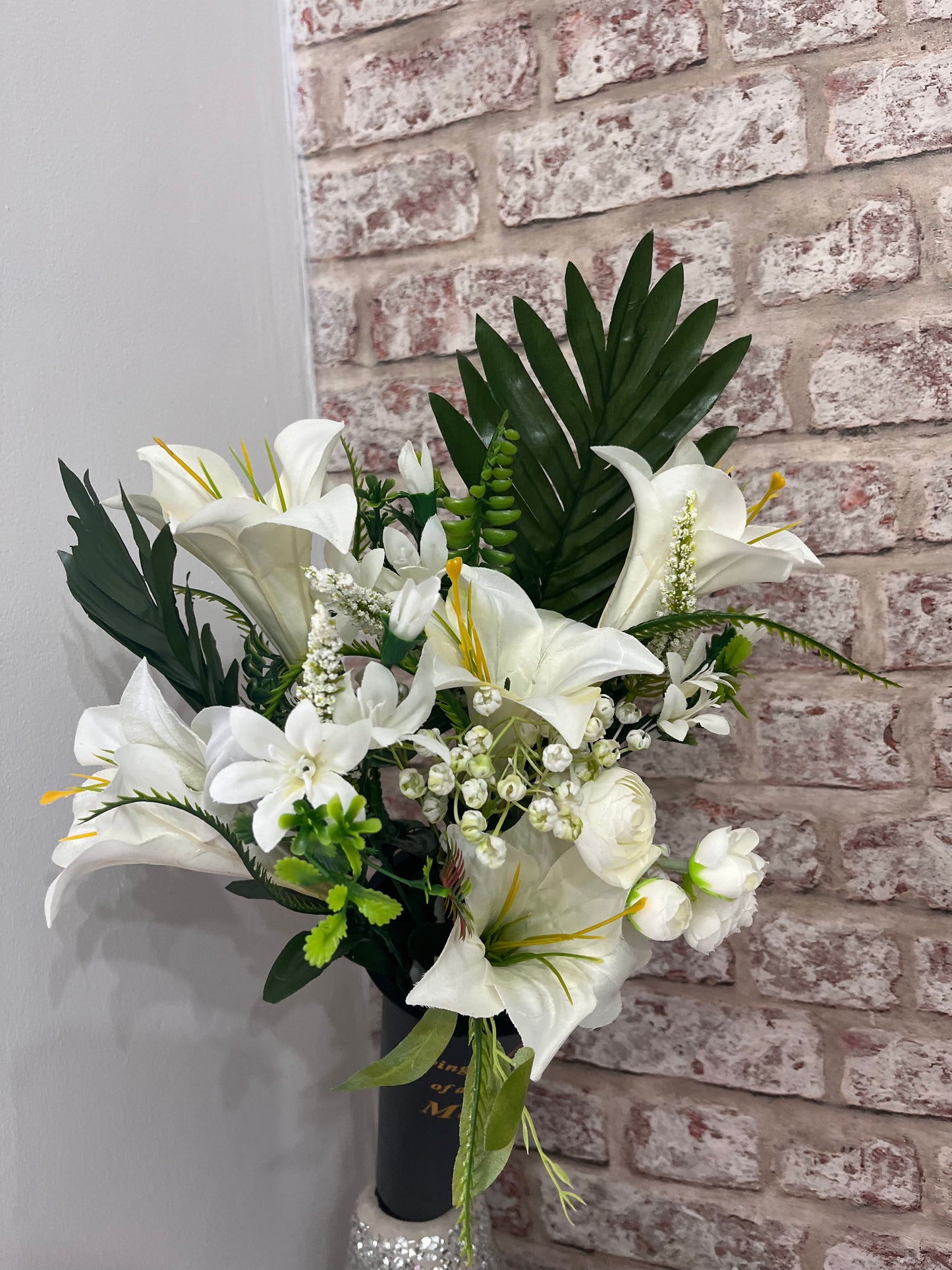 Grave vase with Luxury Artificial Flowers