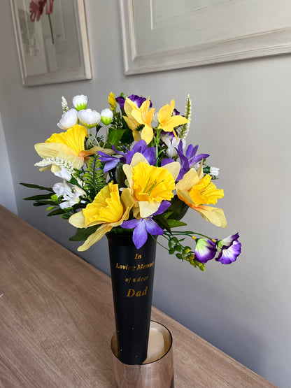 Grave vase with Luxury Artificial Flowers