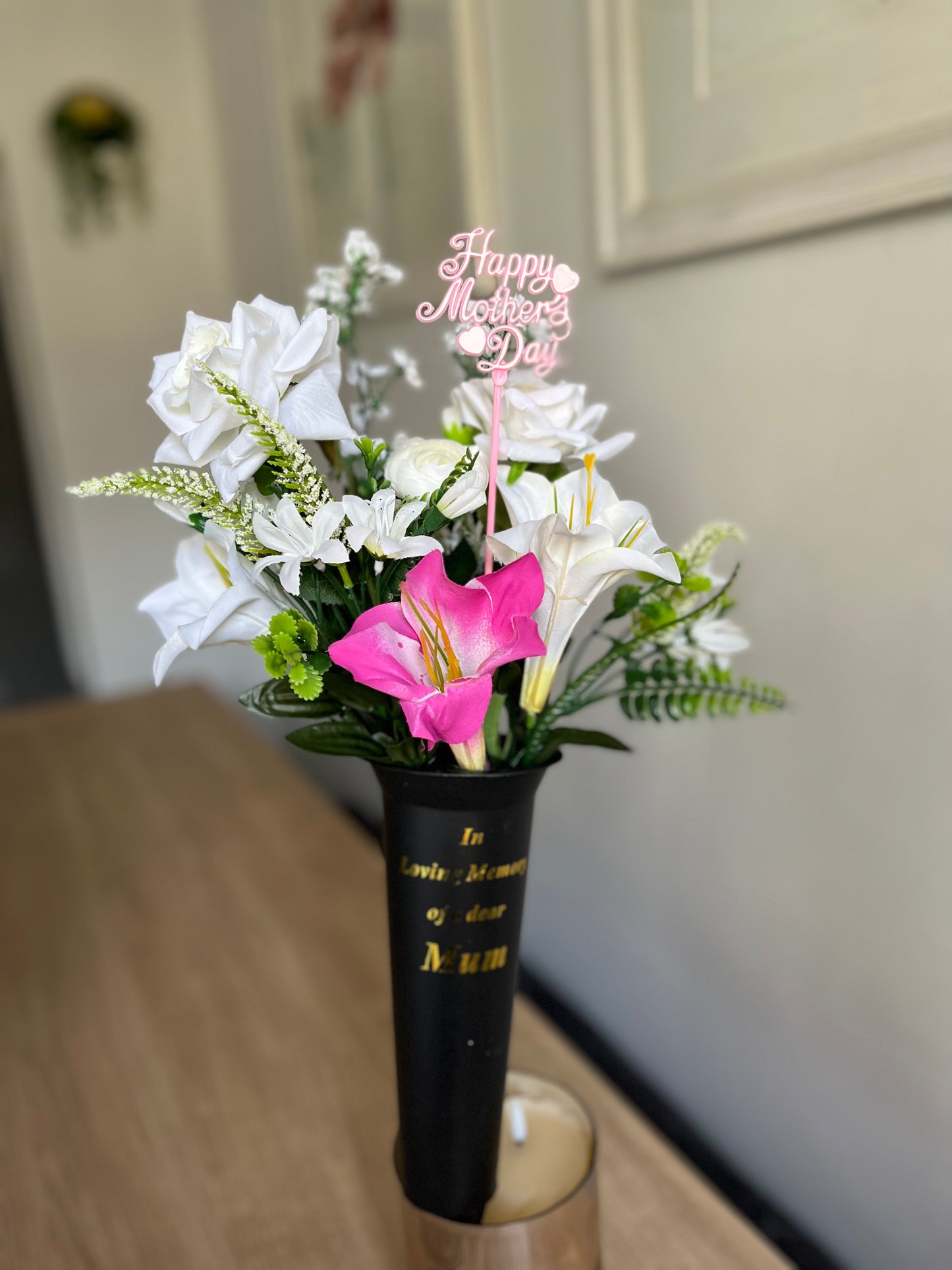 Grave vase with Luxury Artificial Flowers