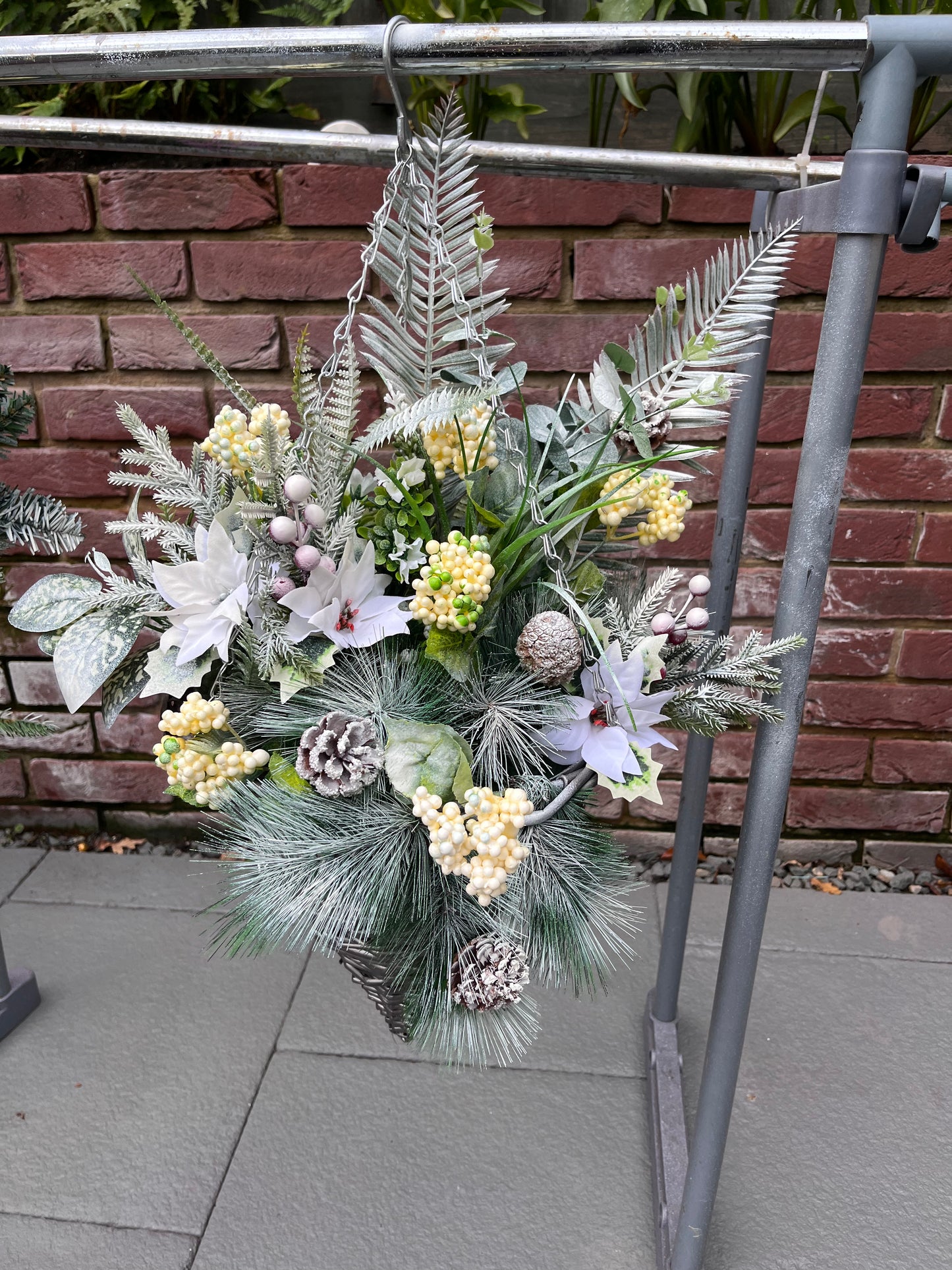 Christmas hanging basket