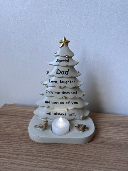 Memorial Christmas tree with LED flickering candle