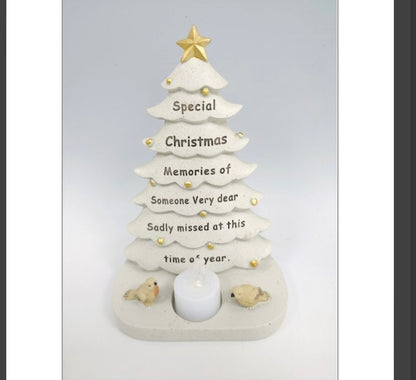 Memorial Christmas tree with LED flickering candle