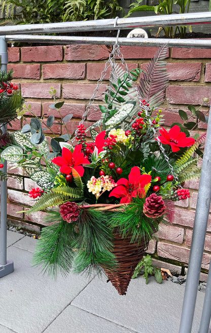 Christmas hanging basket